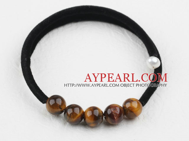 Simple Design Round Tiger Eye Bangle Bracelet