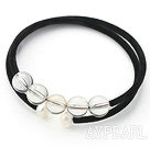 Simple Design Round Clear Crystal Bangle Bracelet