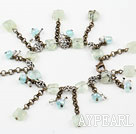Discount Faceted Grape Stone Bracelet with Antique Brass Chain