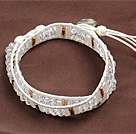 Fashion Style Clear Crystal Beads Wrap Bangle Bracelet