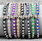 Wholesale 8 PCS Fashion Nickel Free Alloyed Skull Head Charm Multi Color Thread Hand-Knitted Bracelet (Random Color)