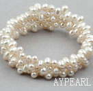 White Freshwater Pearl Wrap Bangle Bracelet