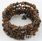 Long Style Tiger Eye Chips Wrap Bangle Bracelet