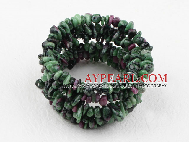 Long Style Zoisite Chips Wrap Bangle Bracelet
