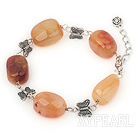 natual agate tibet silver bracelet with extendable chain