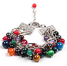 Fashion Multi Color Multi Gemstone Beads Charm Bracelet