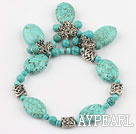 Wholesale beautiful turquoise elastic bracelet with turquoise pendant