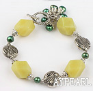 pearl and lemon jage bracelet with toggle clasp 