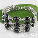 Wholesale fashion black agate banlge with lobster clasp