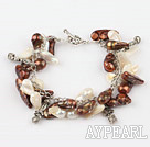 irregular shape pearl bracelet with toggle clasp