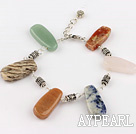 multi color stone bracelet with extendable chain
