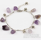 natural amethyst bracelet with extendable chain