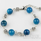 10mm blue agate bracelet with extendable chain