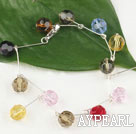 beautiful 8mm seven colored crystal bracelet with lobster clasp