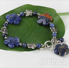 Sodalite stone plum blossom bracelet with toggle clasp