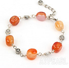 simple natural agate bracelet with lobster clasp