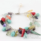 seven colored stone bracelet with lobster clasp