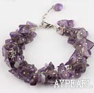 6mm natural amethyst bracelet with extendable chain