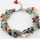 Discount multi color stone bracelet with extendable chain