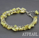 Wholesale lemon stone chips bracelet with extendable chain