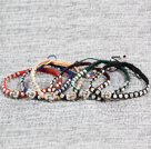 6 Pcs Popular Multi Color Alloyed Buddha Head Accessory Hand-Knitted Bracelet (Random Color)
