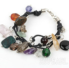multi color stone bracelet with extendable chain