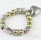 Wholesale Beautiful Round Acrylic Beads Bracelet With Heart Charm Pendant