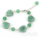 Fashion Multi Irregular Aventurine Loop Bracelet With Extendable Chain