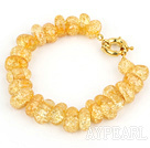 Fashion Yellow Burst Pattern Crystal Bracelet With Golden Moonight Clasp