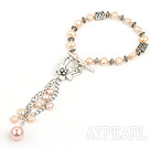 fashion natural pink pearl bracelet with toggle clasp