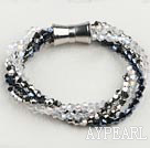 Fashion Multi Strand Multi Color Screwed Crystal Bracelet With Magnetic Clasp