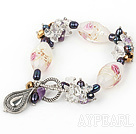 fashion multi color pearl and colored glaze bracelet