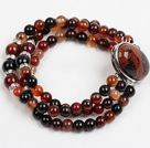 Wholesale Fashion Three Strand Visional Agate Beads Bracelet