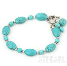 burst pattern turquoise bracelet with toggle clasp