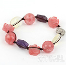 Wholesale Lovely Hande-Knitted Cherry Quartz Amethyst White Crystal Bracelet