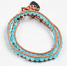Fashion Style Sponge Kyanite Beads Wrap Bangle Bracelet