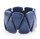 Big Style Triangle Shape Dark Blue Color Turquoise Stretch Bangle Bracelet