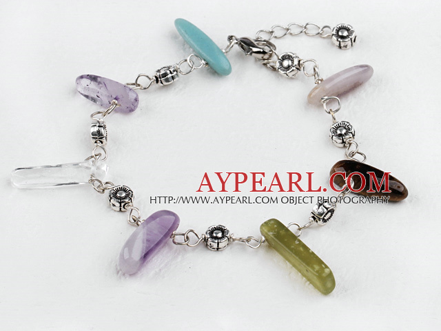 Natural Teeth Shape Multi Color Multi Stone Bracelet