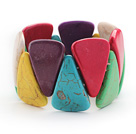 Big Style Triangle Shape Multi Color Turquoise Stretch Bangle Bracelet