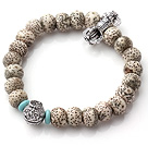 Wholesale Vintage Style Single Strand Leaves the Bodhi Beads Elastic Bracelet with amulet charms