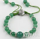aventurine ball beaded bracelet with adjustable chain