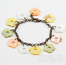 Assorted Multi Color Shell Flower Bracelet