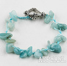 Wholesale Fashion Multi Amazon Stone Threaded Bracelet With Rhombus Toggle Clasp