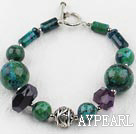 phoenix stone and amethyst bracelet with toggle clasp