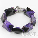 7.5 inches chunky style purple rutilated agate bracelet 