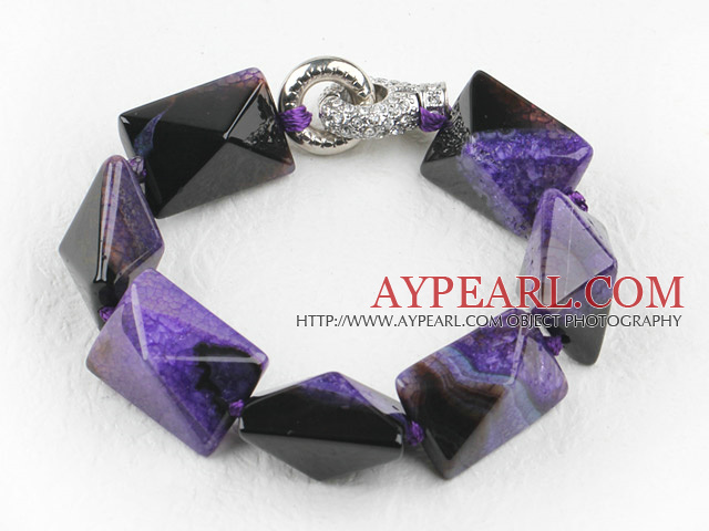 7.5 inches chunky style purple rutilated agate bracelet 