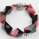 7.5 inches chunky style pink red rutilated agate bracelet 