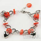 new style coral bracelet with extendable metal chain