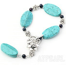 black pearl and turquoise bracelet with extendable chian