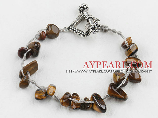 7.5 inches tiger eye bracelet with toggle clasp